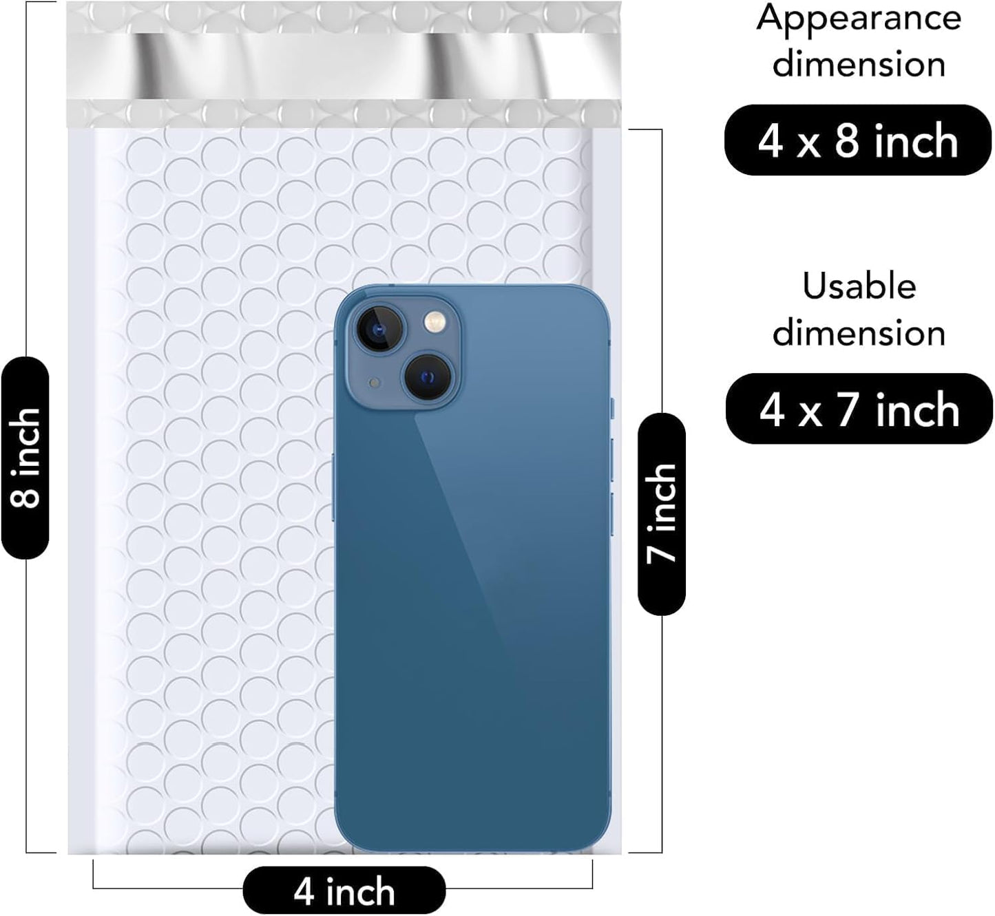 Fuxury Bubble Mailers 4x8" White Padded Envelopes 19200Pack Strong Adhesion Thick Padded Mailers for Small Business Mailing Small Items,Jewelry,Makeup