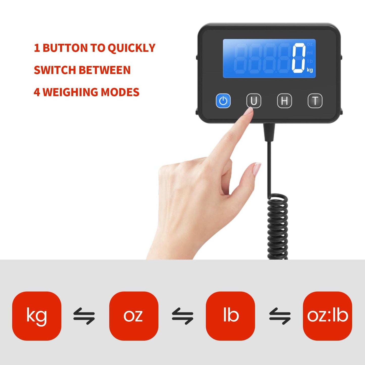KKZ Shipping Scale, 440 LB Heavy Duty Postal Scale for Packages, Large Mailing Scale for Postage, Industrial, Small Business, Laundry, Warehouse, Carbon Fibre