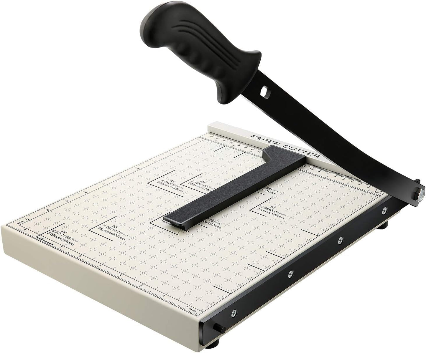 Paper Cutter for Cardstock Heavy Duty 12 inch, 12" Cut Length Guillotine Paper Trimmer for Cardstock Metal Base, 12 Sheets Capacity, for Home Office Classroom School