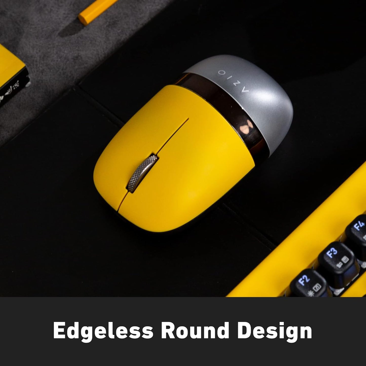 Azio IZO Wireless Optical Mouse - Bluetooth 3.0 & 5.0/2.4G RF-USB, Ambidextrous Design, PixArt PAW3212 Sensor, 1000/1600/2400 DPI, Rechargeable, PC & Mac