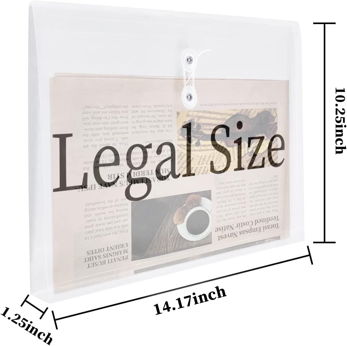 Yoeejob Plastic Envelopes Legal Size with String Tie Closure, Clear Poly Envelope Expandable Plastic Folders, Document Paper File Organizer for Home Work Office, 24 Pack, White