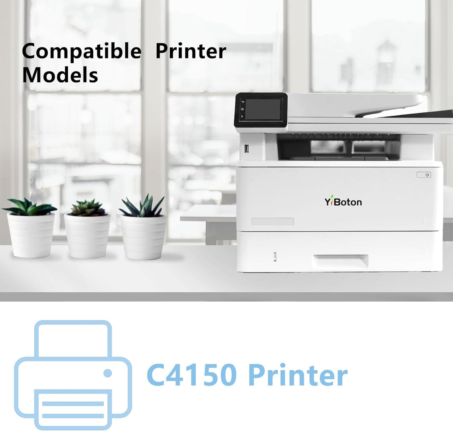 High Yield C4150 Toner Cartridges Replacement for Lexmark C4150 24B6519 24B6516 24B6517 24B6518 Toner Compatible for Lexmark C4150 Printer (4 Pack Black Cyan Magenta Yellow)