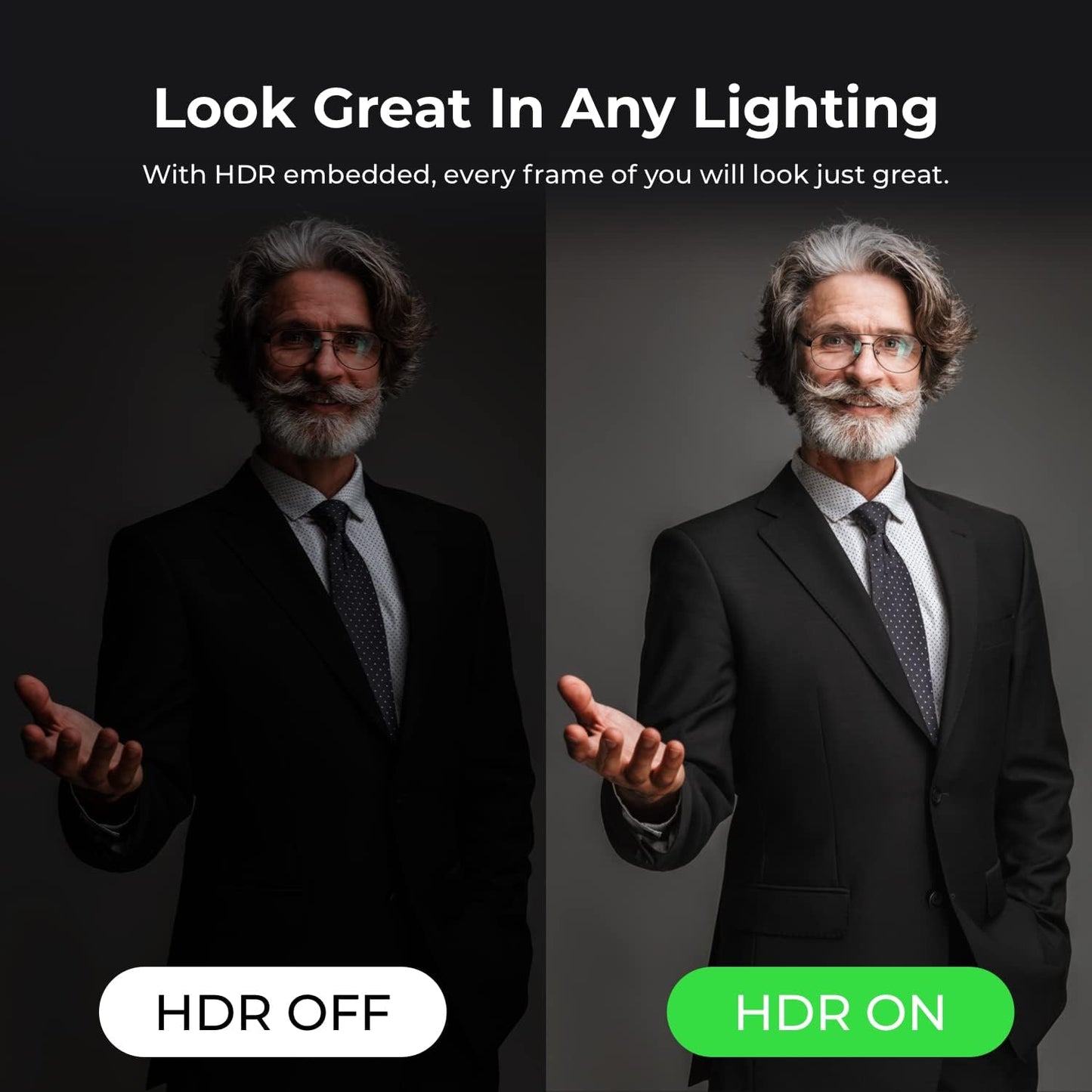 OBSBOT Meet AI-Powered 4K Webcam, AI Framing & Autofocus, Webcam with Microphone, Background Bokeh, 60 FPS, HDR Low-Light Correction, Beauty Mode, Webcam for PC, Streaming, Conference, Gaming, etc.