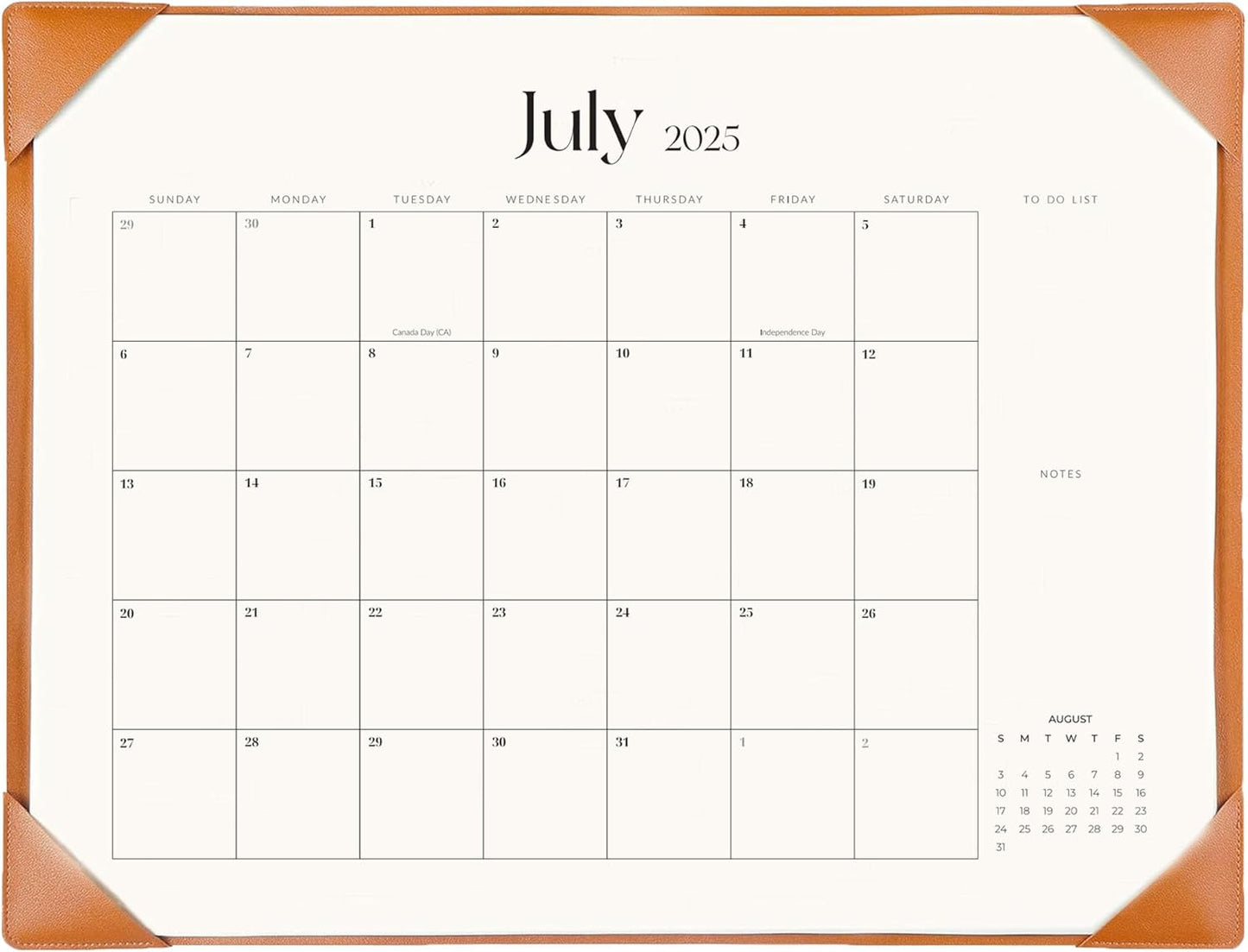 Large Desk Calendar 2025-2026 with Desk Mat, Desktop Calendar Runs From July 2025 to December 2026, Desk Pad Calendar 22 x 17 Inch Perfect for Planning, Organizing, and Scheduling Your Life (Brown)
