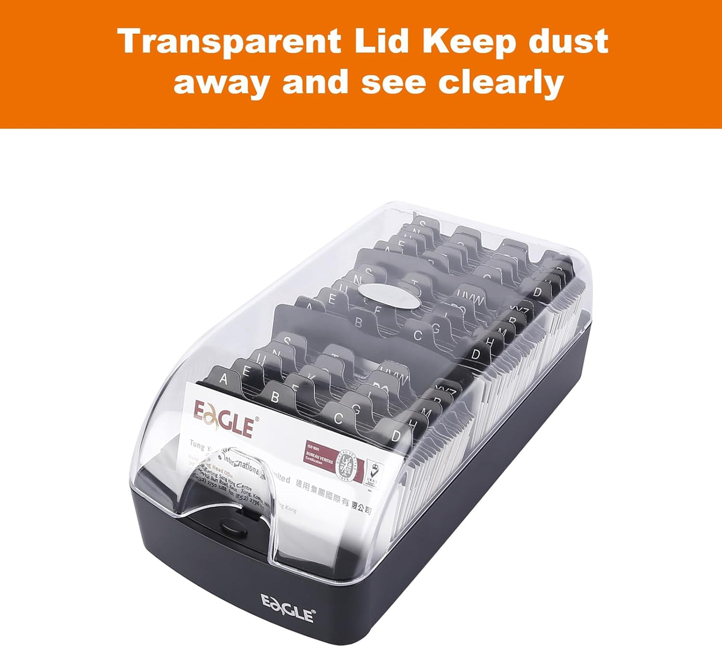 Eagle Business Card Box, Push-Button,Storage up to 550 Cards (Medium)