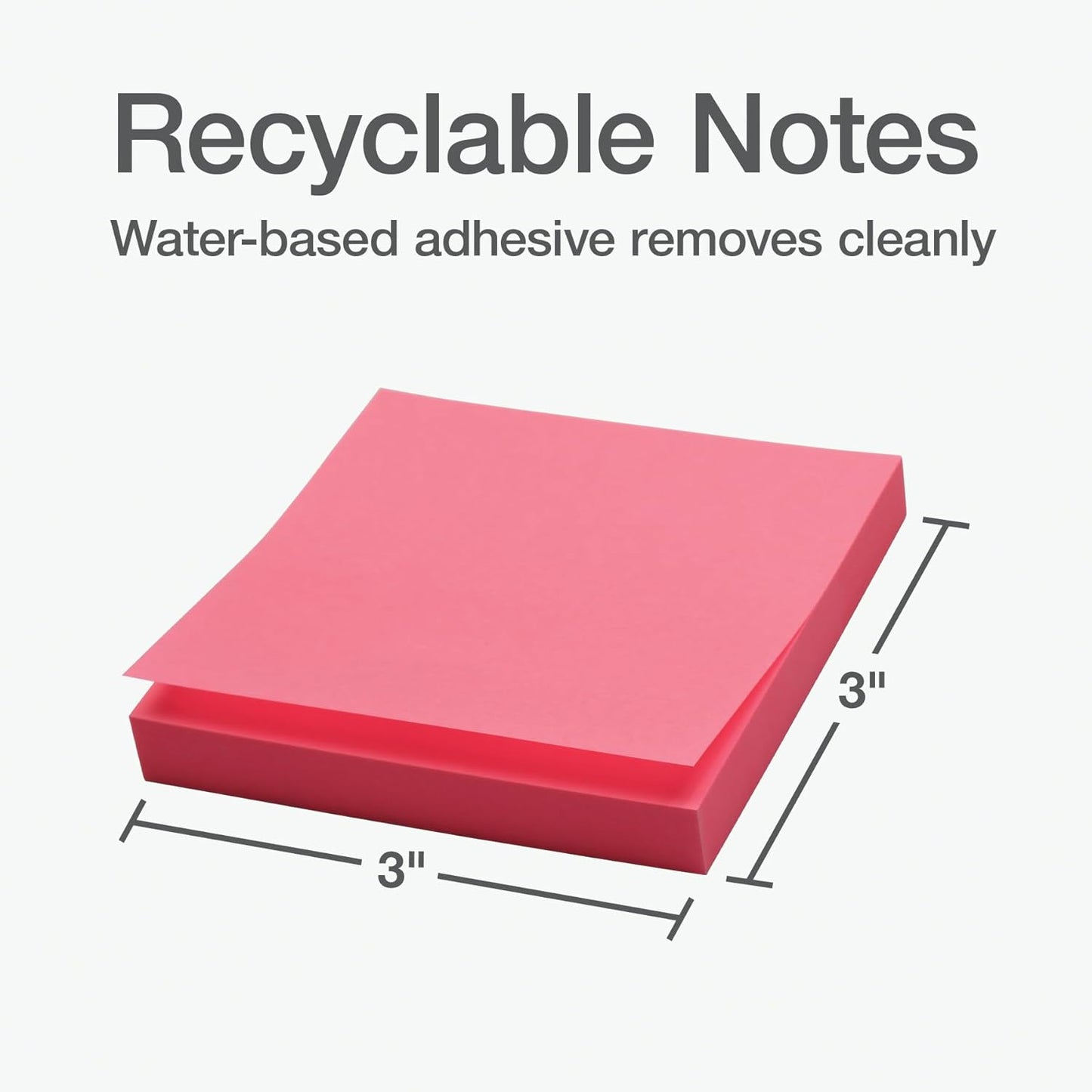 Redi-Tag Sticky Notes, Power Stick Notes, Adhesive Reminders, 3" x 3" Reusable Notes, Strong Adhesive Memos, Assorted Bright Colors, 24 Pack (1000978)