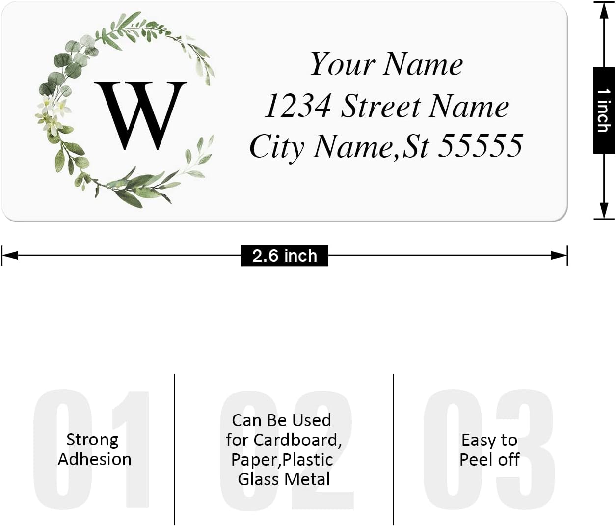 Custom Address Labels - Personalized Labels, Return with Strong Adhesion, Can Be Used for Cardboard, Paper, Plastic, Glass, Metal (2.6x1 Inch, Set of 100), Multicolor