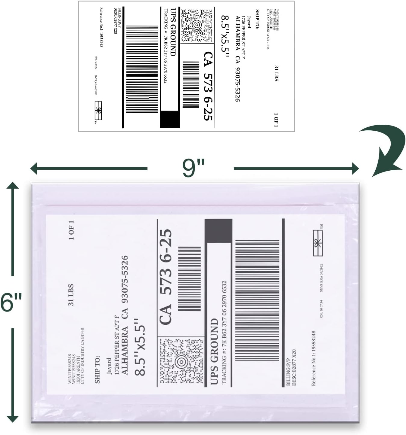 Clear Packing List Envelopes, 6''x9'' Top Loading Shipping Label Envelopes Pouches, Adhesive Shipping Label Sleeves/Mailing Pouches for Shipping (500pcs)