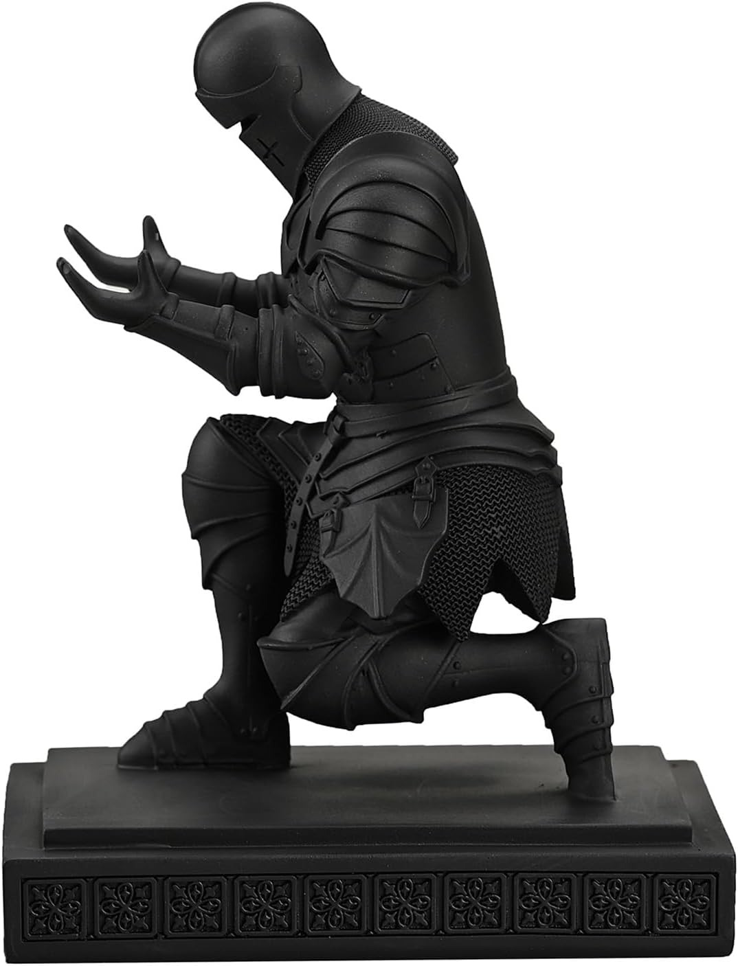 Medieval Armored Warrior Knight Pen Holder Desk Organizers and Accessories Resin Pencil Holder Paperweight as Gift with a Cool Letter Opener for Desk (Black)