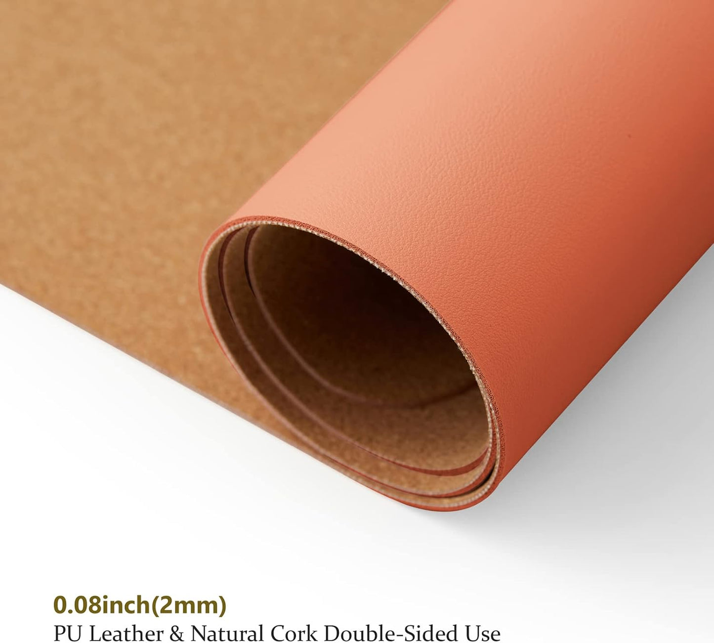 Cork Desk Mat - Dual-Sided Desk Pad for Office and Home - Desk Organization and Accessories - Ideal for Large Mouse Pad and Desk Mats on Top of Desks(Orange,80cmx 40cm)
