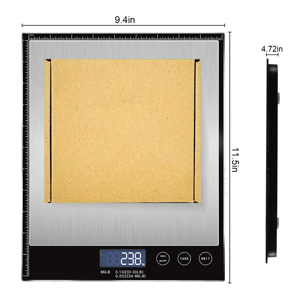 Digital Postal Scale, 66lbs/0.1oz Shipping Scale, Letter Scale, Large Scale with Stainless Steel, 2 AAA Batteries Include