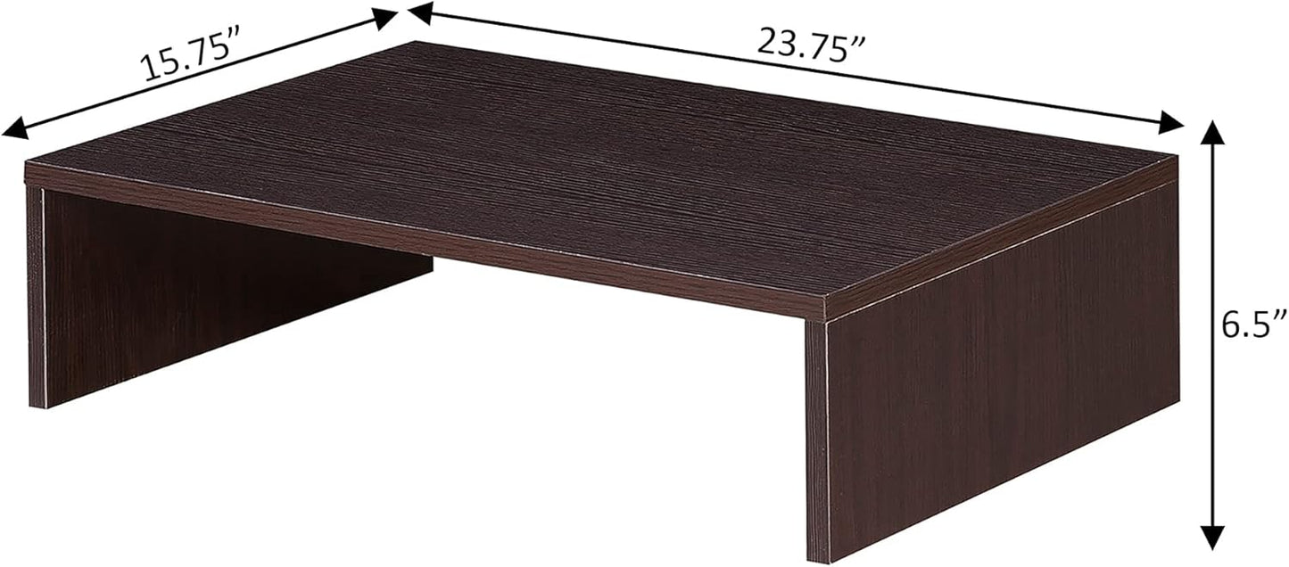Convenience Concepts Designs2Go Small 23.75", 26" Contemporary TV or Computer Riser for Living Room, Modern Office, Den, Espresso