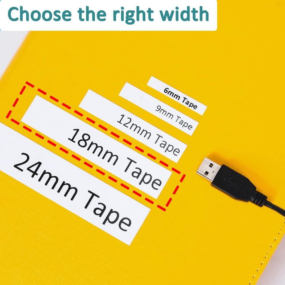 Hehua Compatible 8PK TZe TZ Tape 18mm 0.7 Laminated White Label Replacement for Brother Label Maker Tape TZe-241 TZe241 TZ-241 for P Touch PTD400 PTD600 PTP750W PT1880, 3/4 X 26.2ft, Black on White