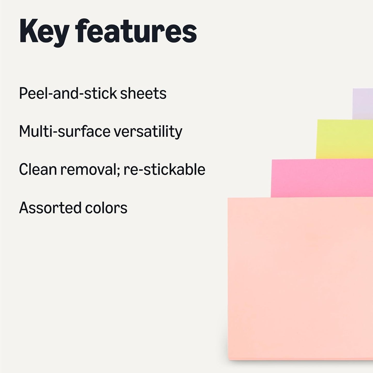 Amazon Basics Square Sticky Plus Notes, Self-Stick Pads, Pack of 24, 3 x 3 inches, Assorted Colors