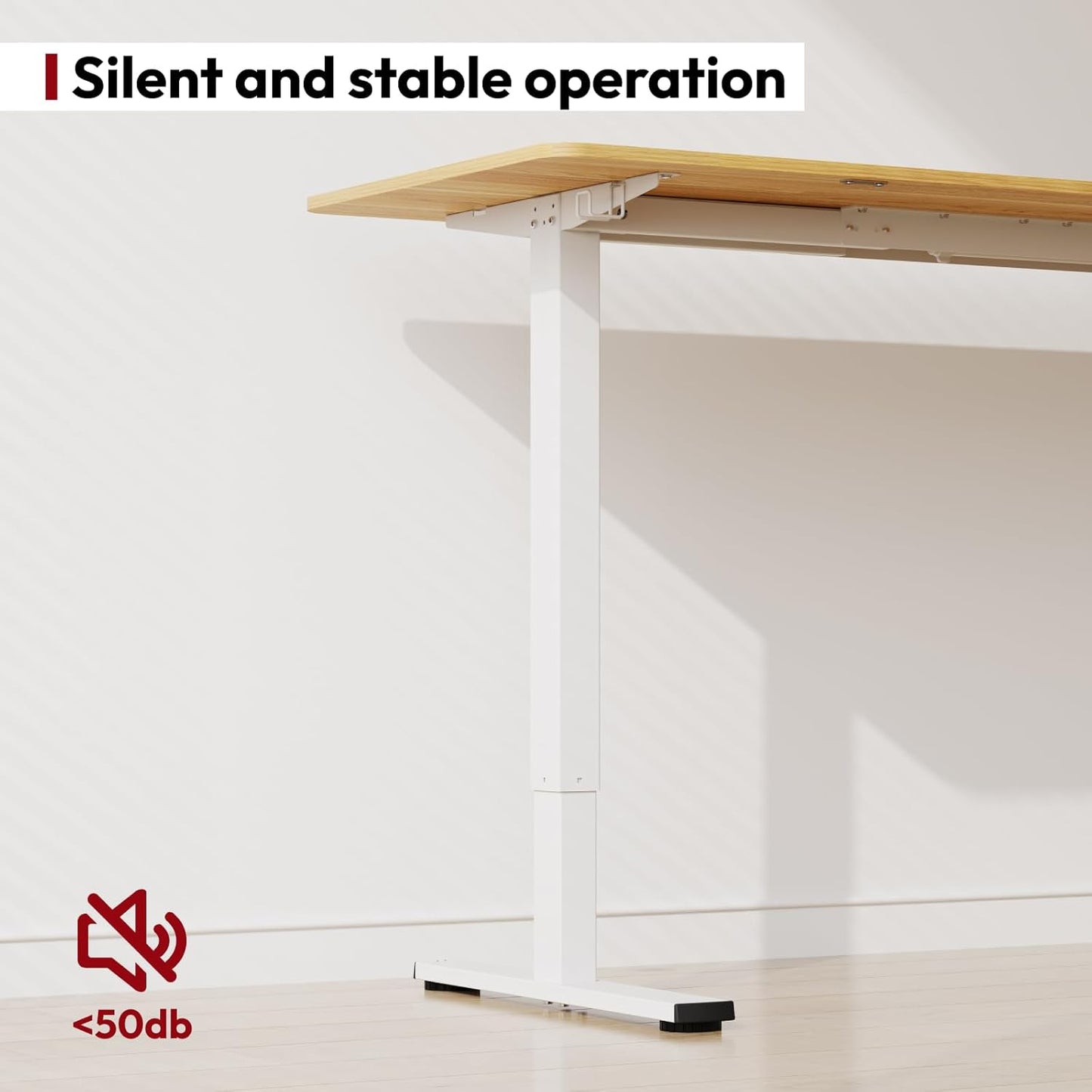 SANODESK Electric Standing Desk 40x24 Inch Height Adjustable Stand Up Desk Home Office Computer Workstation Sit Stand Home Office Desk with Splice Board (White Frame + Maple Top)