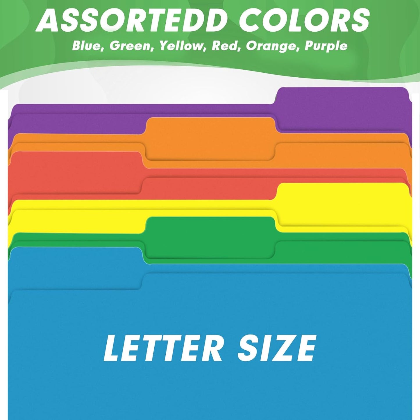File Folder, HERKKA 120 Pack 1/3 Cut Tab File Folders, Colored File Folders Great for Organizing and Filing, Letter Size, Assorted 6 Colors