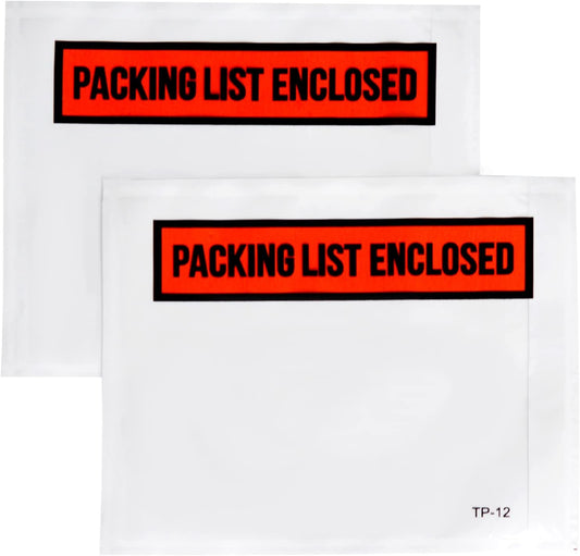 100 PCS 4.5"x 5.5" Packing List Envelopes - Self-Adhesive Shipping/Mailing Pouch Enclosed Bags for Packing Slips Invoice Label…