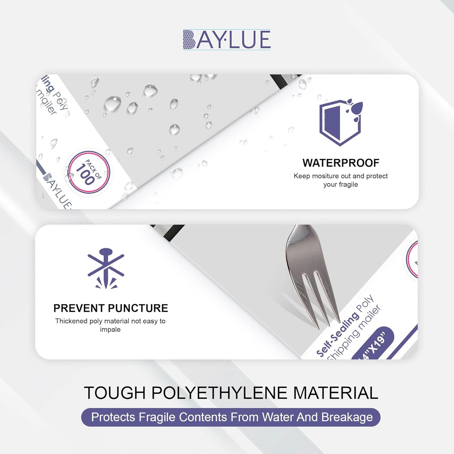 White Large Poly Mailers 14.5x19 Inch | Strong Adhesive Self-Seal Mailer Bag | Tear, Tamper, Water Resistant Shipping Envelopes | Thick Strong polymailer Bags | Clothing Shipping Bags | 500 Pcs Bulk