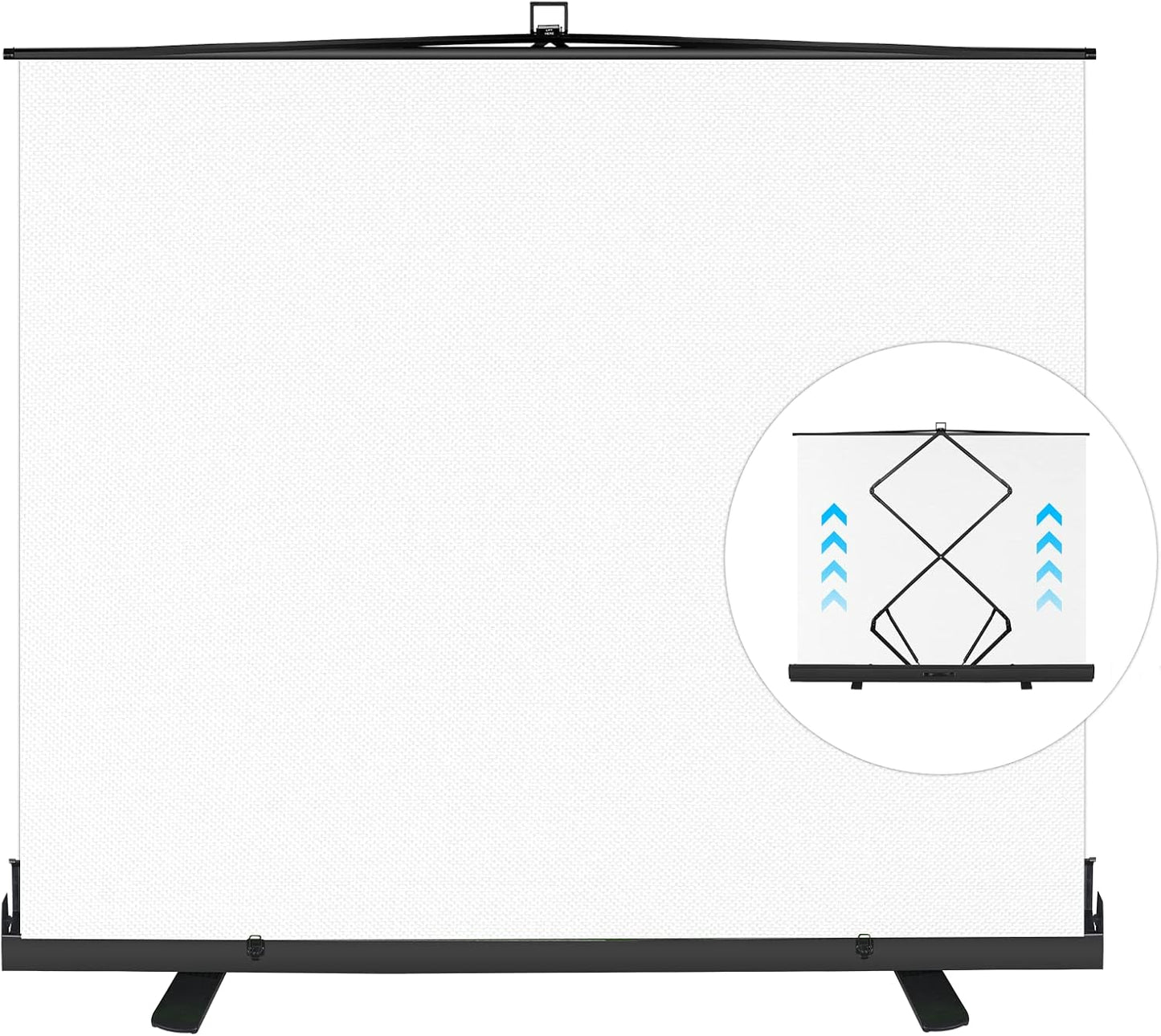 EMART 77x92in Collapsible Chromakey Panel White Screen for Photo Backdrop Video Studio,Portable Pull Up,Solid Aluminium Base Wrinkle-Resistant Fabric,Auto-Locking Air Cushion Frame