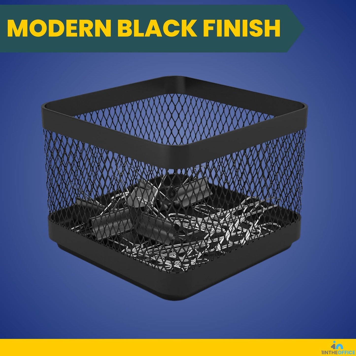 1InTheOffice Mesh Paperclip Holder For desk, Paperclip Holder Desk Accessories Holder(2 Pack)