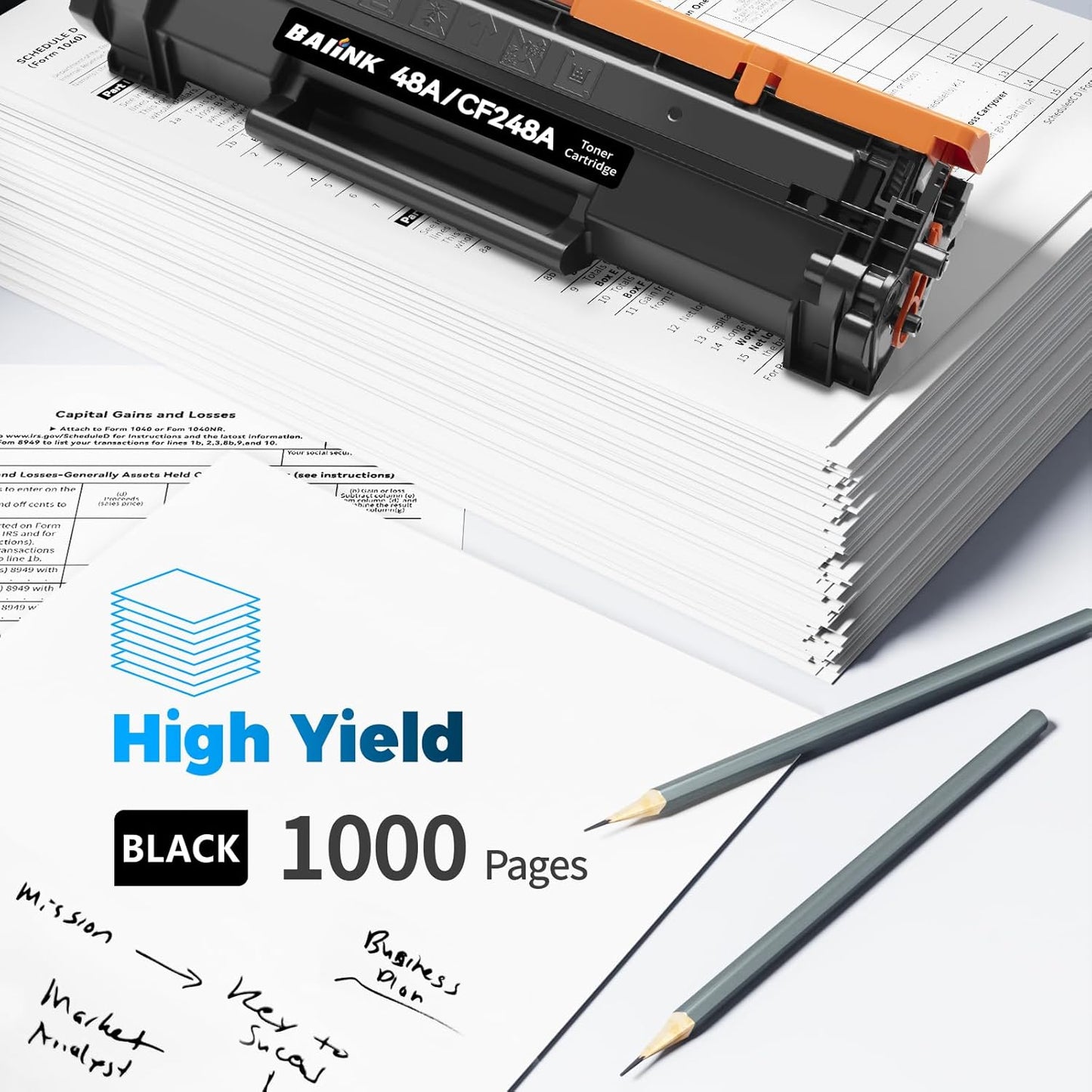 Compatible 48A Toner Cartridge Replacement for HP 48A Toner Cartridge Black CF248A Compatible with HP Pro M15w M15a M16w M16a MFP M28w M28a M29w M29a Printer (4 Black)