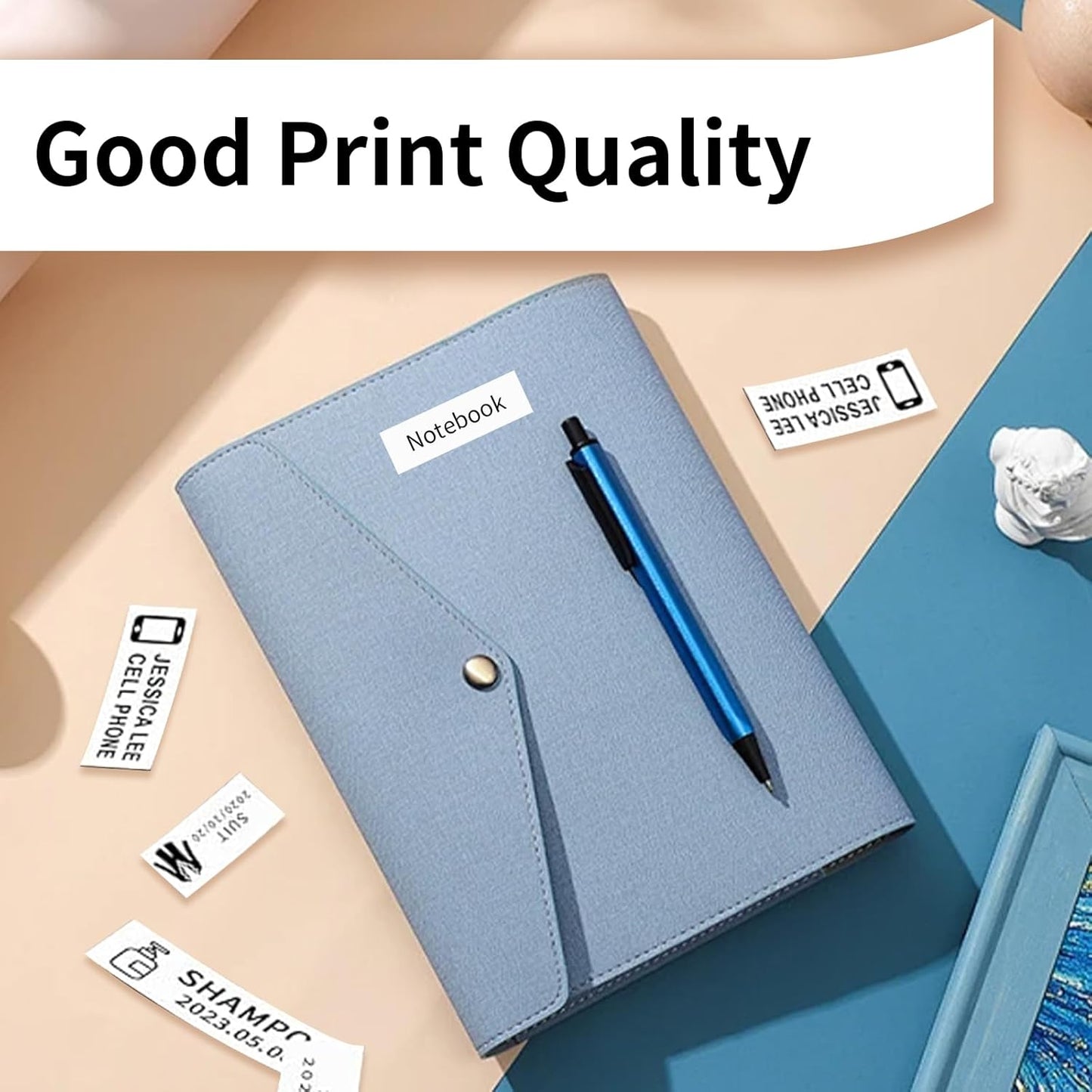 12mm 0.47 Laminated White Tape P Touch Compatible with Brother TZ-231 Tze231 TZ231 for P Touch D220, PTD210 PTH110, Tze TZ Tape 1/2Inch (4 Packs)