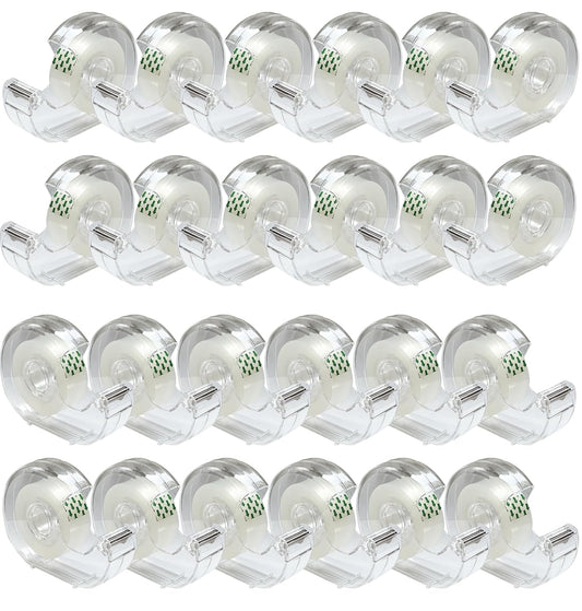 Clear Tape, Transparent Tape for Office, 3/4 in, Dispensered, 24 Packs