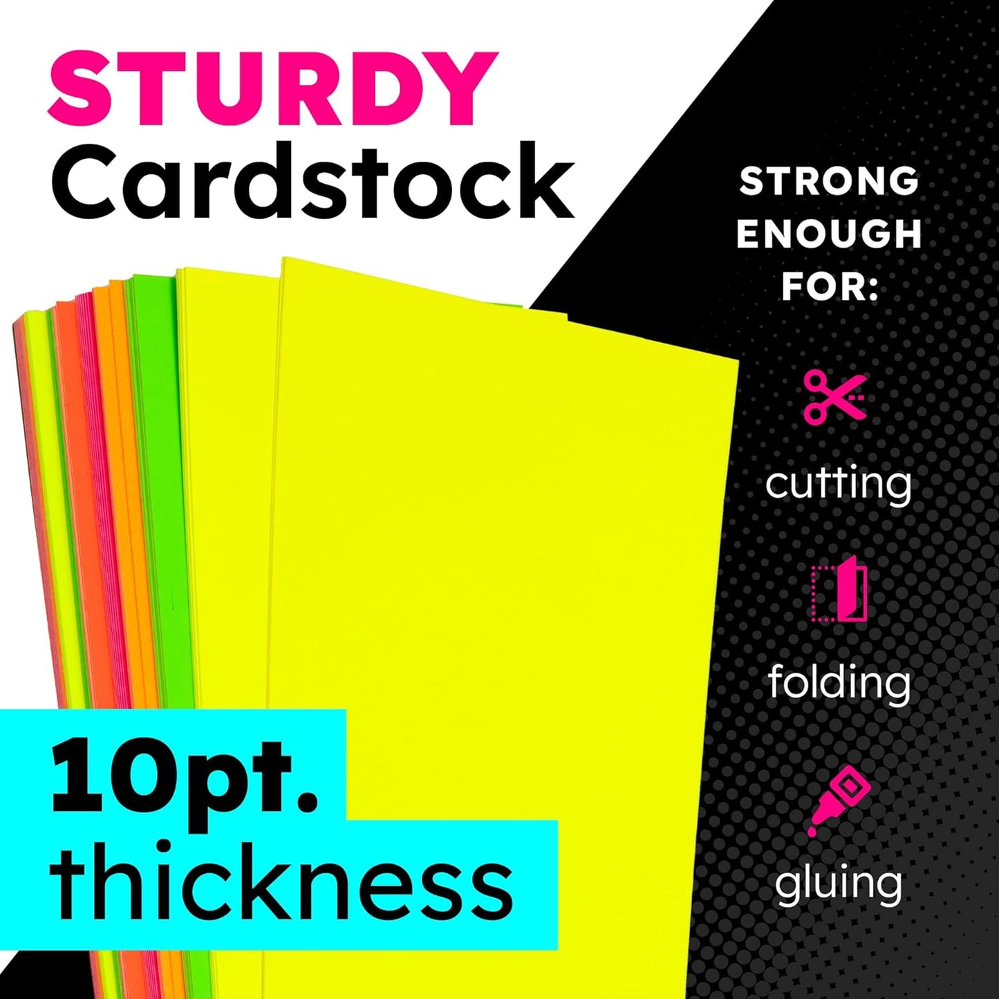 Hygloss Large Poster Board 22x28 - 100 Assorted Neon Color Poster Boards Bulk Pack - 10 Pt. Thickness Colored Poster Board Paper for Projects, Signs, Displays, Crafts - Posterboard Multipack 22" x 28"