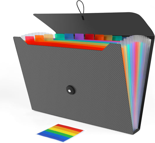 Expanding File Folder, Accordion File Organizer for Sorting Documents and Papers, 13 Pockets File Storage Organizer for Home, Travel and Office Use (Grey)