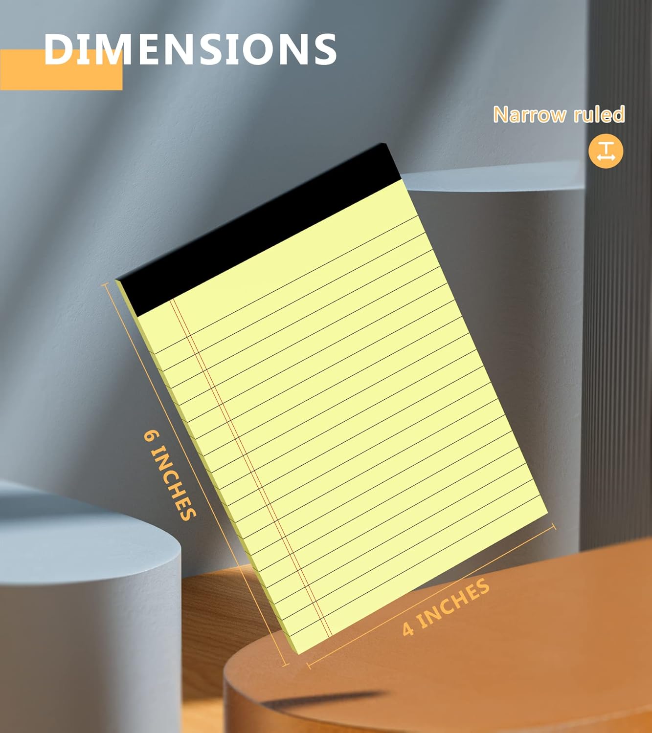 Yellow Note Pads, 12 Pack Legal Pads 4x6 Inch, Notepad of Lined Paper, Perforated Notepads, Pocket Writing Pads for Grocery List Shopping List, Memo Pads Scratch Pads for Daily Planning, 30 Sheet/Pad