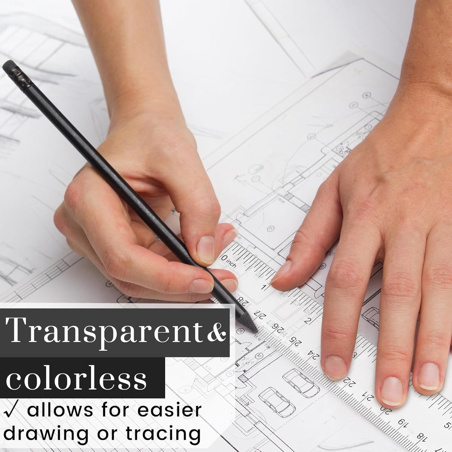 Fumete 300 Packs 12 Inch Back to School Clear Plastic Ruler Bulk with Inches and Centimeters Students Drafting Measuring Tool, Metric Rulers for Classroom Office Supplies