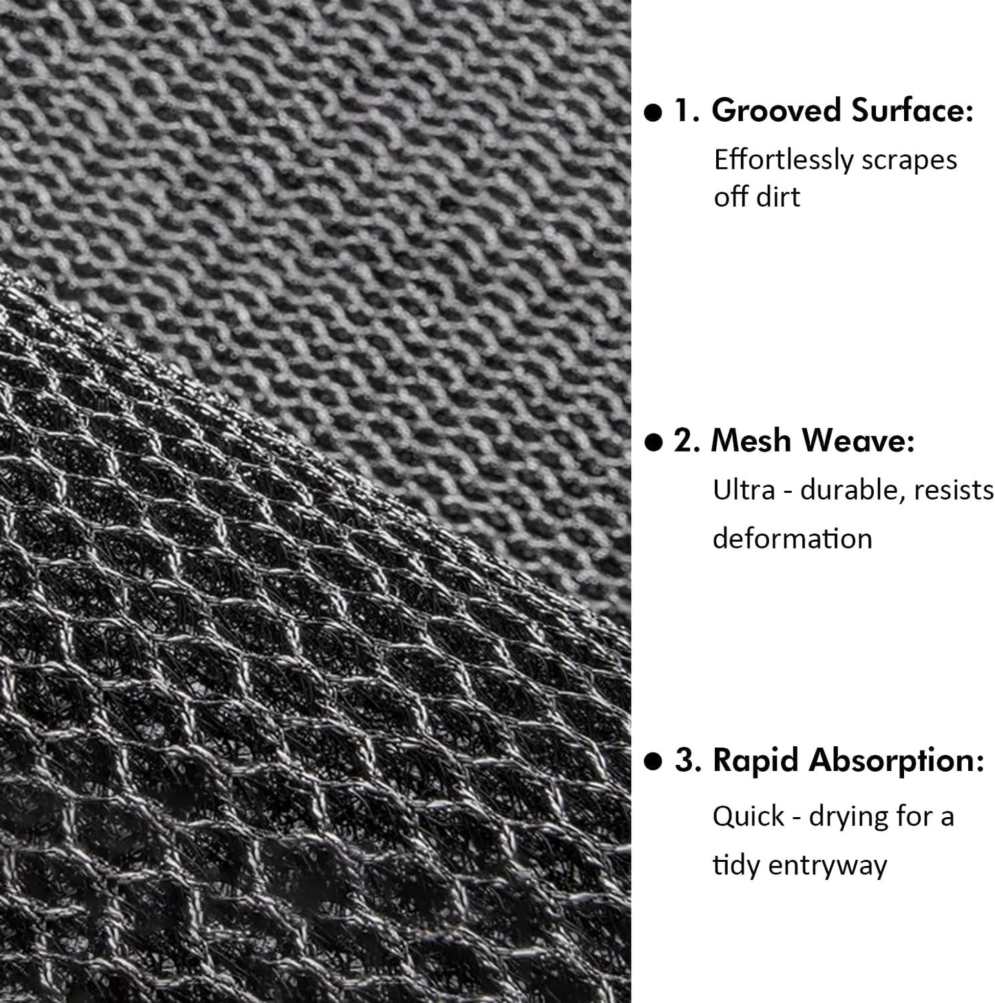 Extra Large Front Door Mat 48"x31" Heavy-Duty Waterproof Runner,Non-Slip Outdoor Rug for Entrance,Rubber Double Doormat Outside for All Weather,Black and White