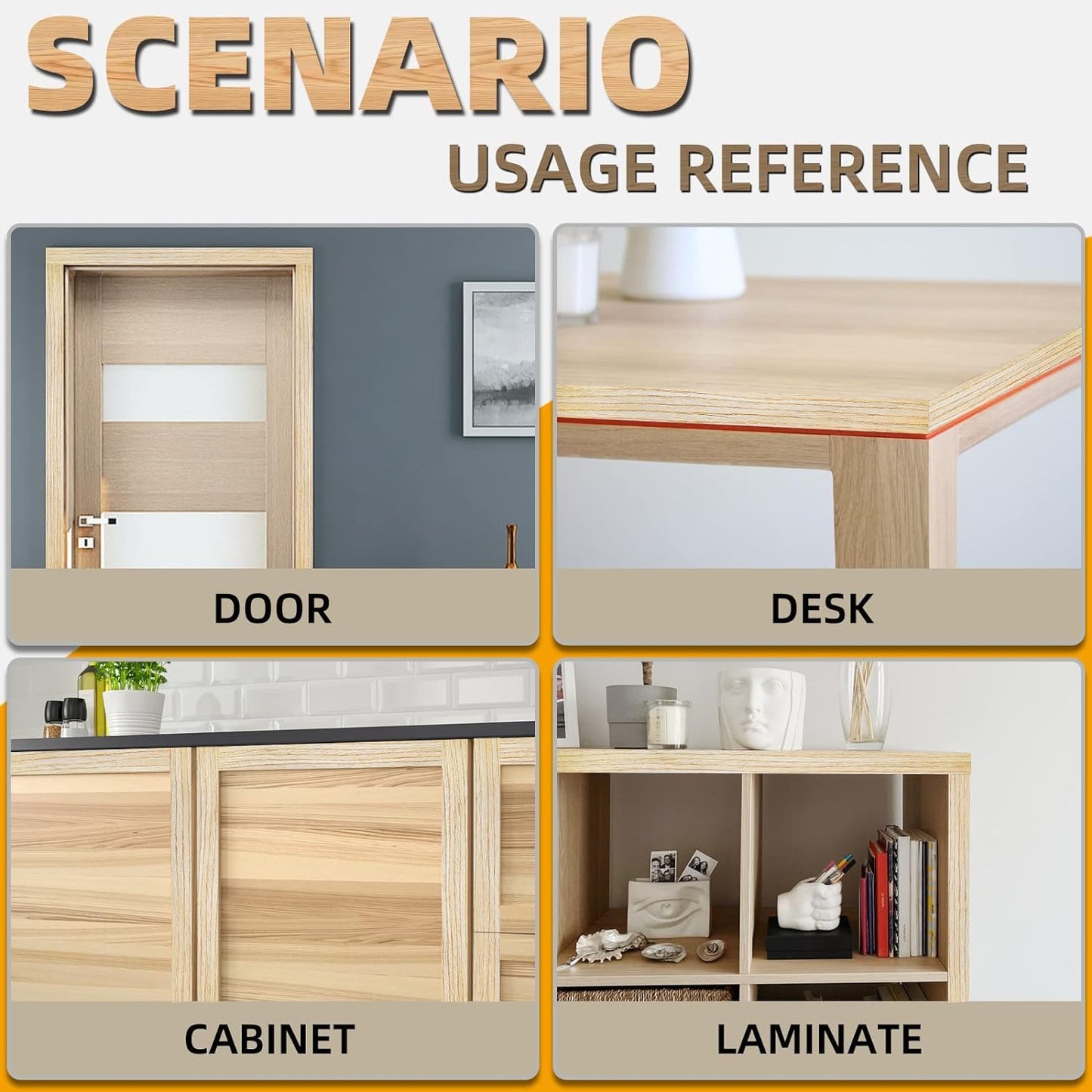 GSCIT Club Oak Edge Banding, 7/8 inch x 500ft roll of Veneer Edge Banding Preglued Flexible, Wood Tape Banding for Repair Furniture