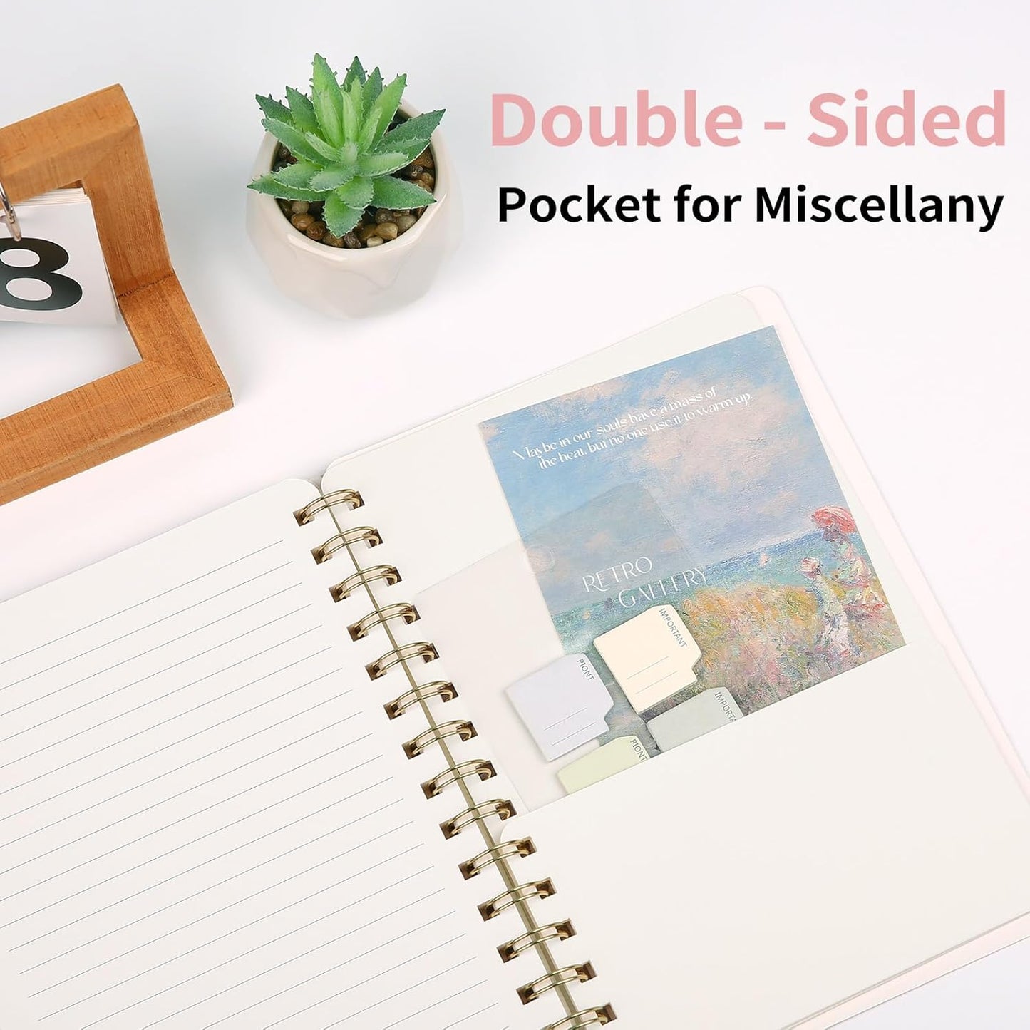 Lined Spiral Notebook College Ruled A5 Journal Book for Note Taking, 160 Pages Writing Journal for Office and Home School Supplies 5.75x8.125 inch (2Blue/Pink)