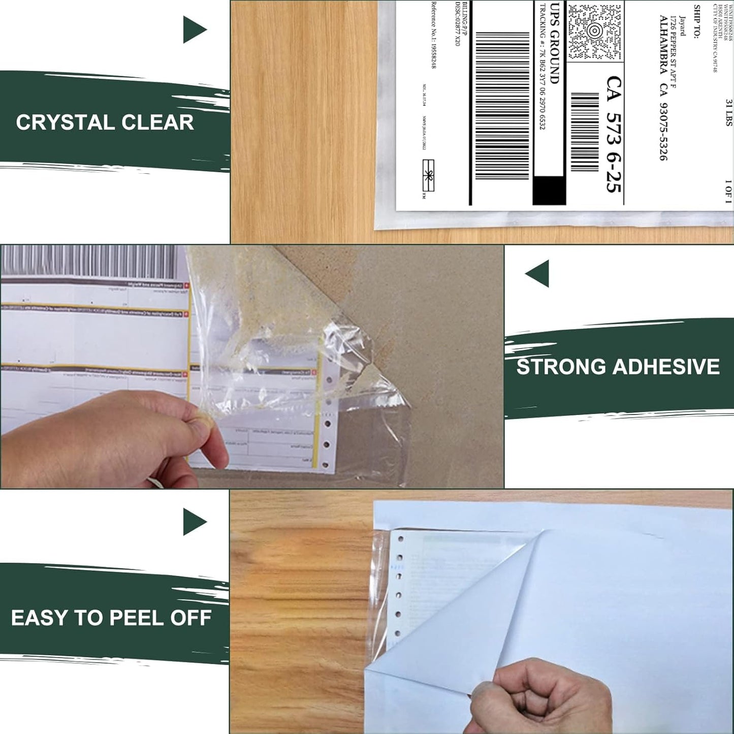 Clear Adhesive Top Loading Packing List Pouches 6'' X 9'', Shipping Label Sleeves, Packing Slip Envelopes (2000 Pack)