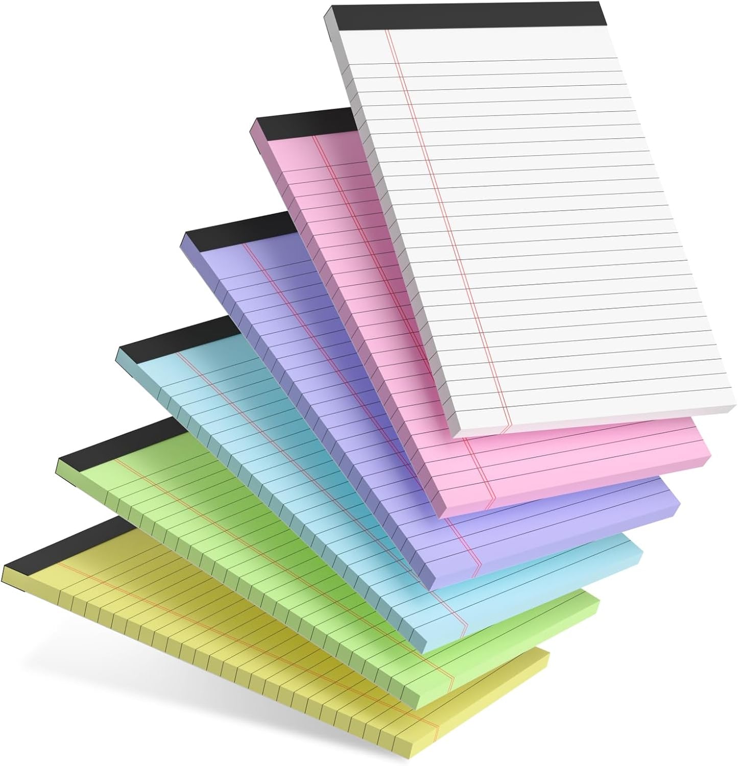 6pcs Small Note Pads 5x8 Colored Legal Pads Paper College Ruled Notepad Clear Print Writing Pads 5 x 8 Legal Pads Perforated Narrow Ruled Pads of Paper (Multicolor)
