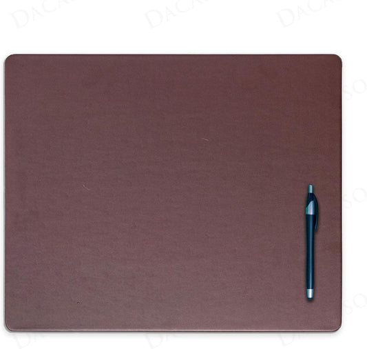 Dacasso 20" x 16" Brown Leatherette Luxury Conference Pad - Faux Leather Desk Blotter for Writing - Boardroom Organization & Executive Table Decor