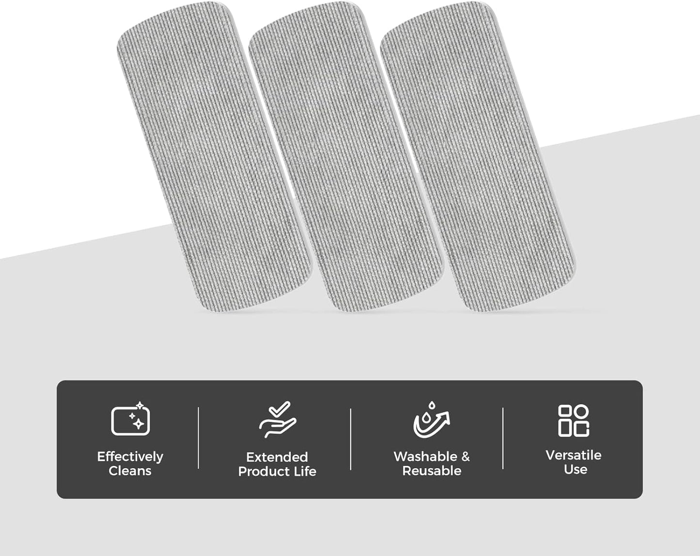 Click Clean 3-Pack Replaceable Felt Pads, Magnetic Whiteboard Eraser Felt Pads, Designed for Click Clean Replaceable Dry Erase Board Eraser, Intended for Classroom, Home and Office Use