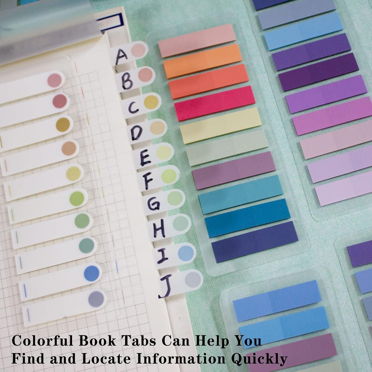 ELII 800pcs Books Tabs for Annotating,Sticky Tabs Clear Sticky Notes,Page Markers for Notebooks, Multi-Colored Writable and Repositionable Book Flags