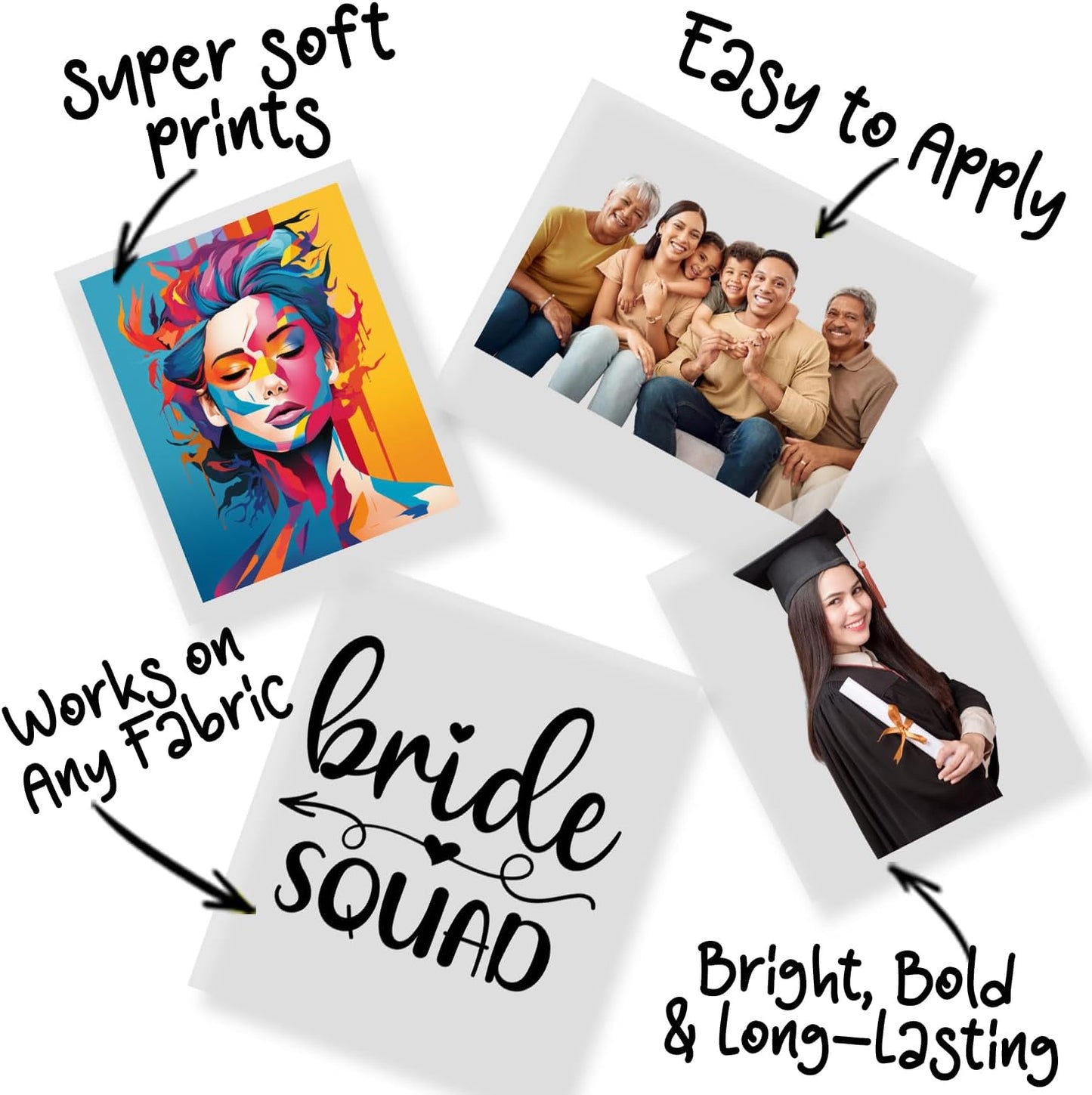 Custom DTF Transfers Ready to Press – Heat Transfer Sheets for Custom T-Shirts, Hoodies & Fabric Printing – No Weeding, Vibrant Colors, Durable & Wash-Resistant - 12x12 inch