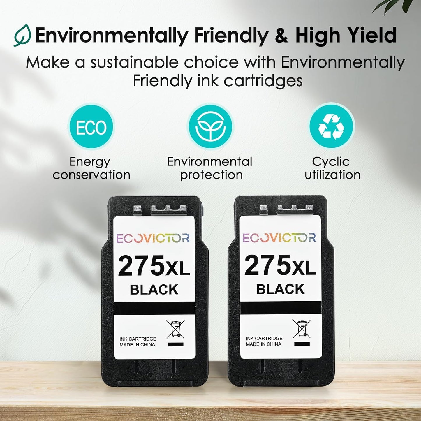 EcoVictor Remanufactured PG-275 Black Ink Cartridge Replacement for Canon 275XL PG275 Cannon PG-275XL PG275XL Black 2 Pack Ink for PIXMA TR4720 TR4700 TR4722 TS3522 TS3722 TS3500 TS3520 TS3700 Printer