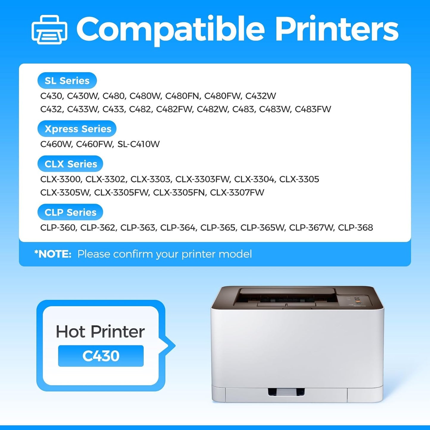CLT-R406 R406 Imaging Drum Unit (Not Toner) 1-Pack Replacement for Samsung CLT-R406 R406 Compatible with Samsung SL-C430 C430W C480 C482W Xpress C460FW SL-C410W CLX-3300 CLX-3305W CLP-360 365W Printer