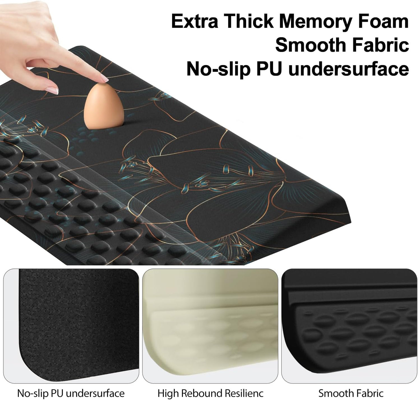 Computer Keyboard Stand with Wrist Rest,Comfy Ergonomic Tilted Keyboard Holder,Keyboard Tray Support for Office Home (Green Flowers)