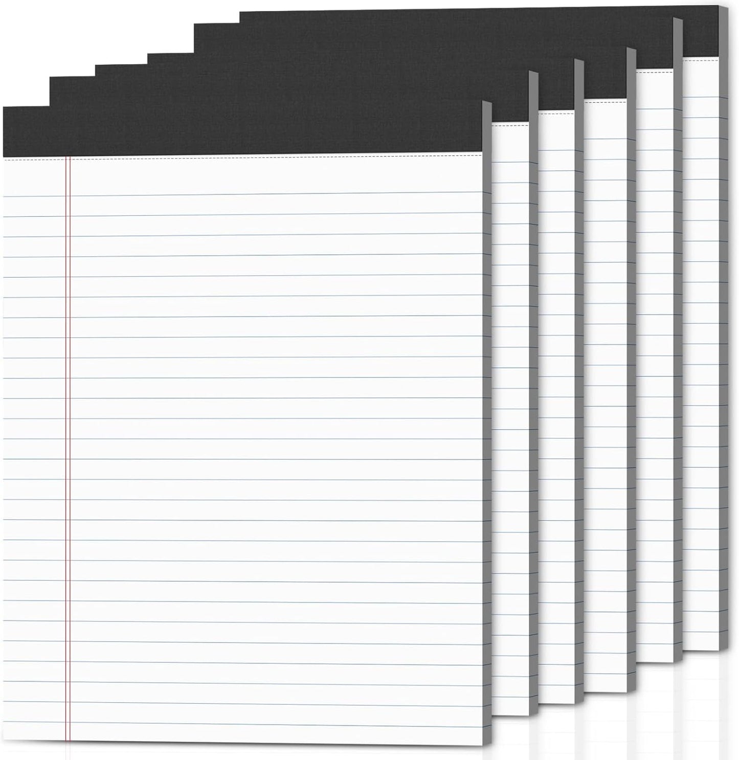 6-Pack Legal Pads 8.5"x11" Wide Ruled Note Pads - 300 Sheets (50/Pad) with Micro-Perforated Notepad & Chipboard Backing To-Do Lists Thick Lined Writing Paper Notebook for School & Office Supplies