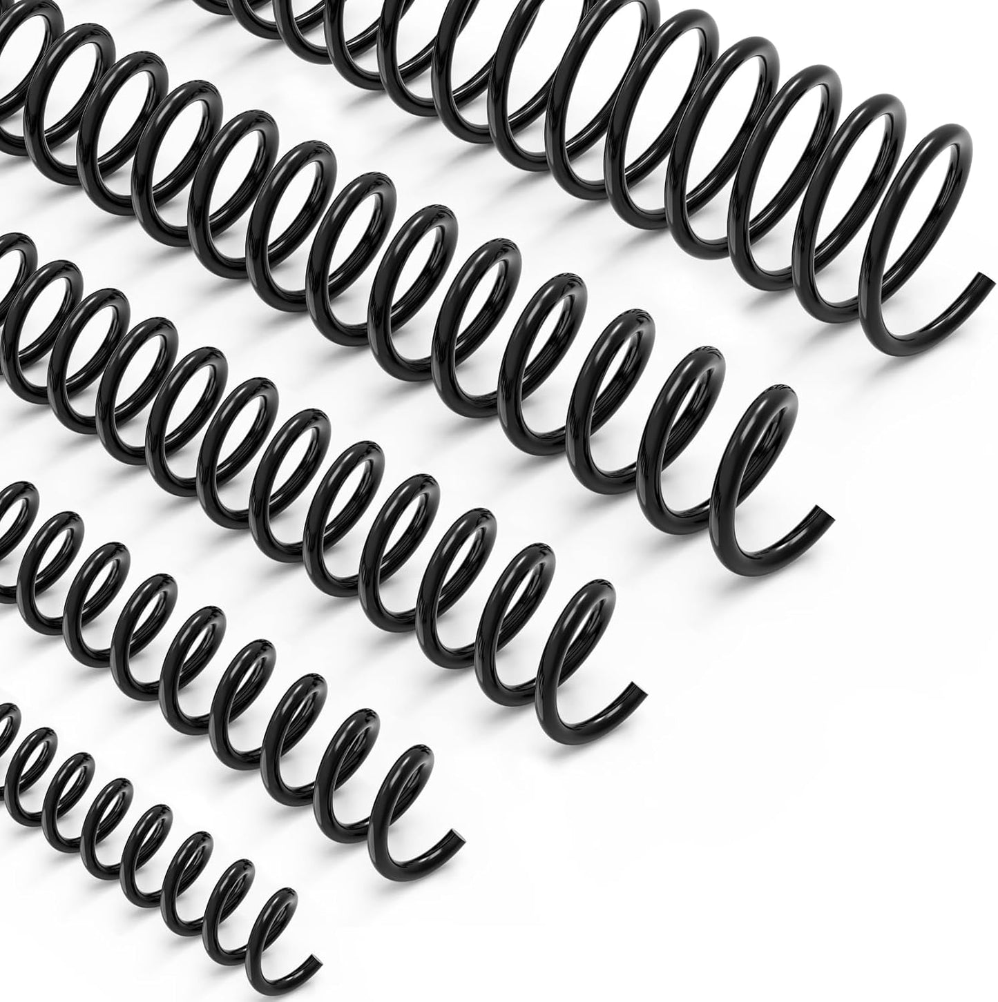 MAKEASY 100 Pack Plastic Spiral Binding Coils, 5/16"(8mm), 90 Sheet Capacity, 4:1 Pitch Black Binding Spirals for Home School and Office use