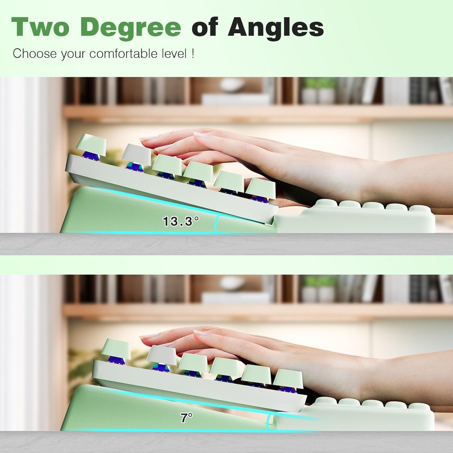 Ospelelf Keyboard Wrist Rest Comfortable Ergonomic Keyboard Stand Riser Holder Pad for Office Home