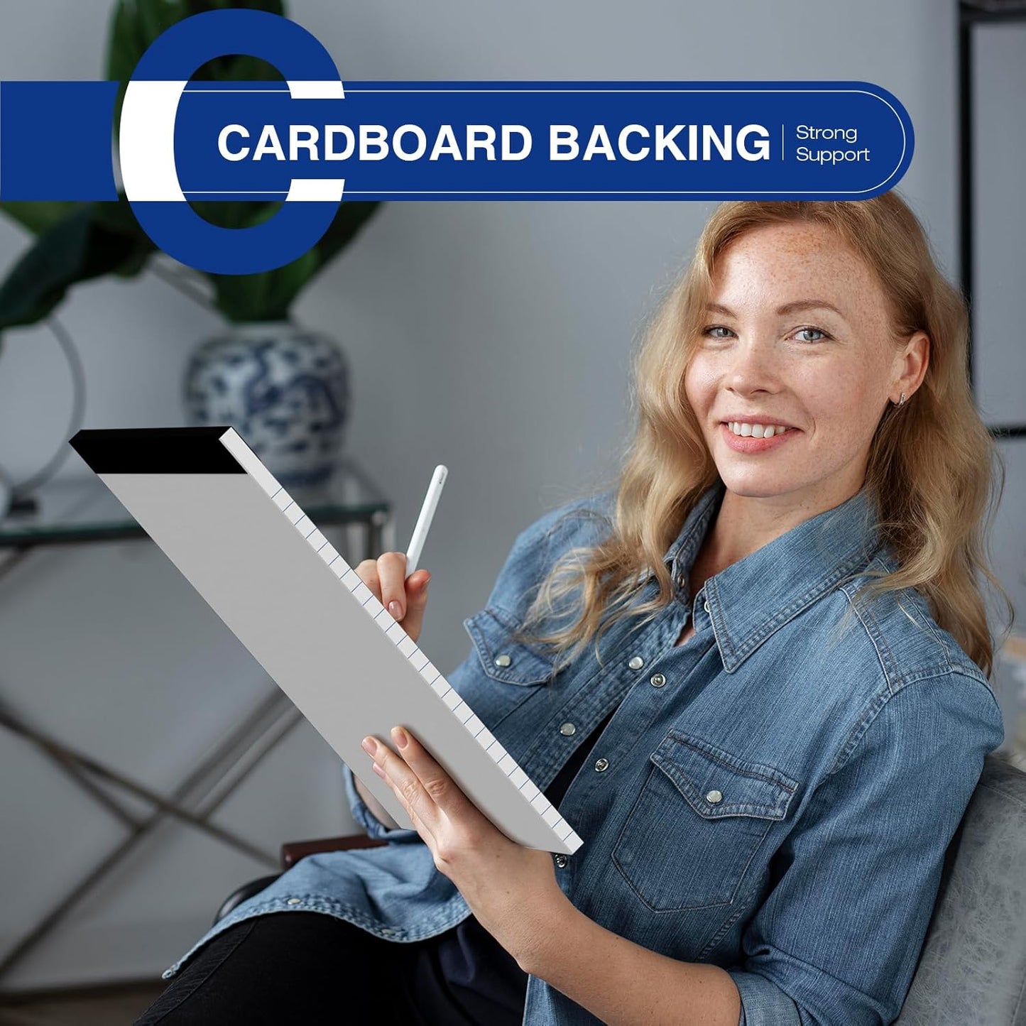 2-Pack Legal Pads 8.5"x11" Wide Ruled Note Pads - 100 Sheets (50/Pad) with Micro-Perforated Notepad & Chipboard Backing To-Do Lists Thick Lined Writing Paper Notebook for School & Office Supplies