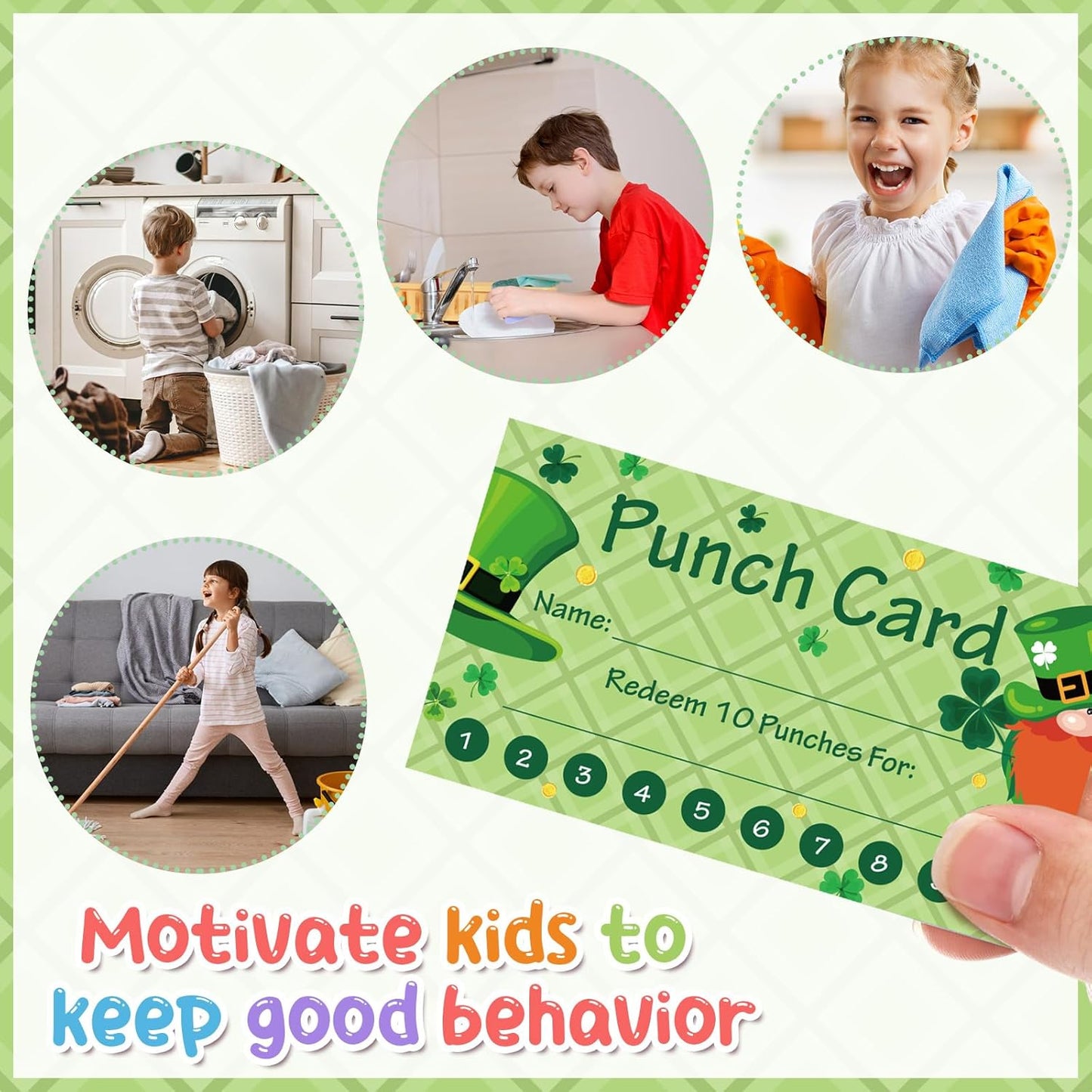Fumete 400 Pcs Punch Cards for Classroom Reward Cards Behavior Incentive Loyalty Awards for Kids Students Teachers School Business, 8 Styles, 3.5 x 2 in(10 Holiday Punches Style)