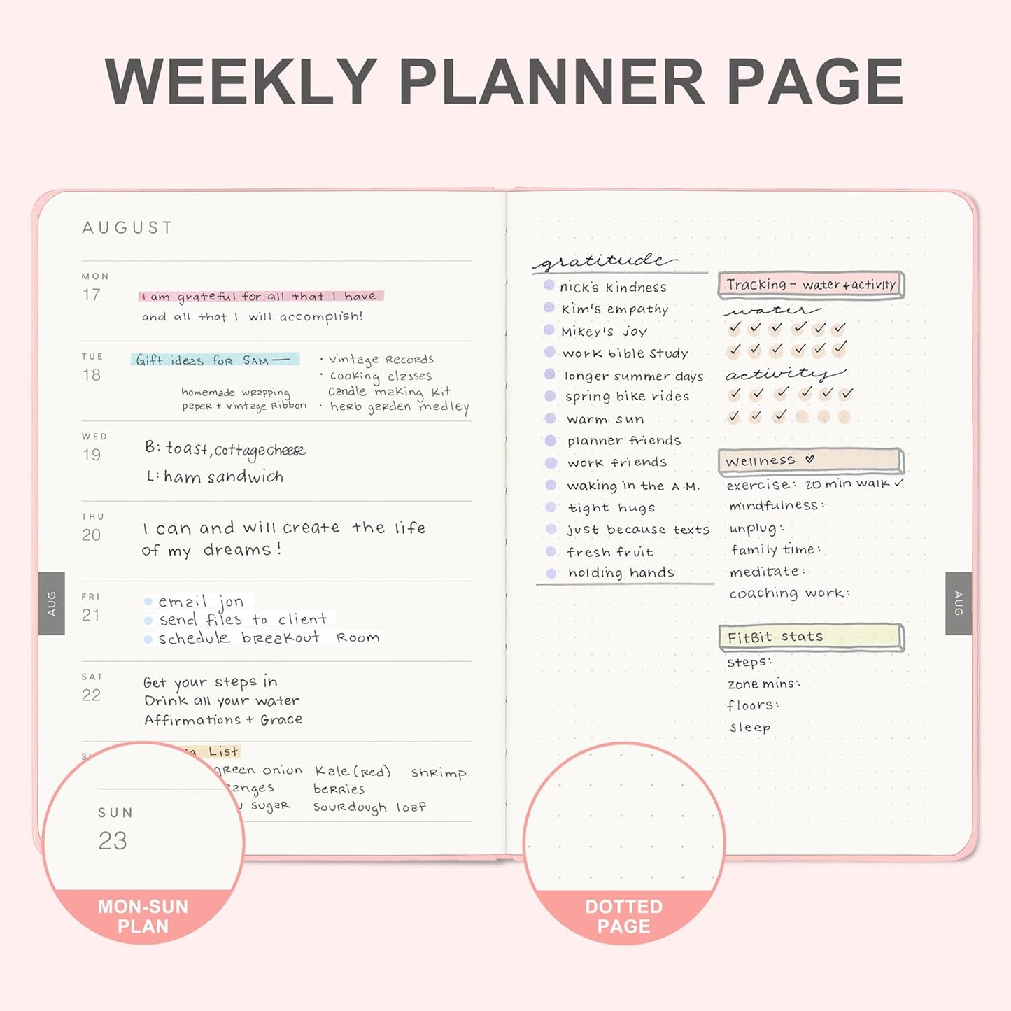 And Per Se 2026 Planner with Pattern-Daily, Weekly & 15-Monthly Leather Hardcover Planner, 5.7" x 8", Daily Schedule, Monthly Tabs, 100 GSM Thick Paper, Back Pocket(Bowknot Pattern)