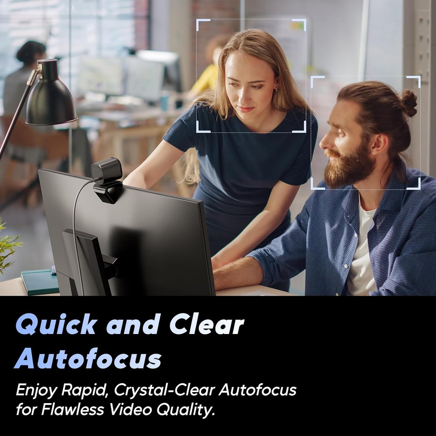 Nisheng 4K Webcam, AutoFocus USB Camera with Dual AI Noise-Cancelling Mics, 4K Webcam for PC with Privacy Cover, Plug & Play Web Camera for Zoom/Teams/Meet/Xbox/OBS